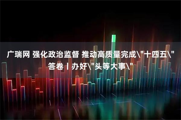广瑞网 强化政治监督 推动高质量完成＂十四五＂答卷丨办好＂头等大事＂